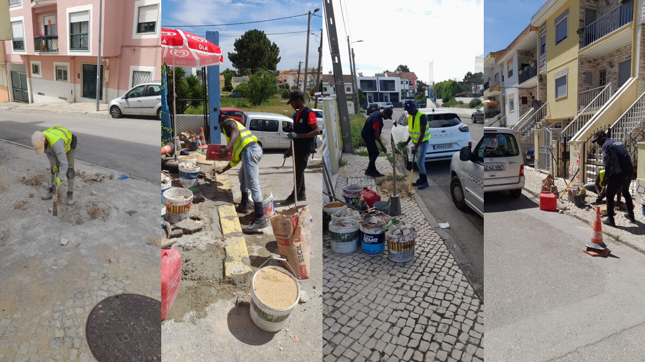 Reposição de calçada em vários locais da Freguesia